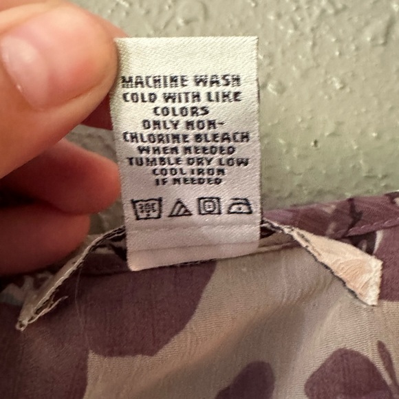 American Rag Sheer Tie Back Racer Back Purple Floral Print Blouse Size M - Picture 4 of 11